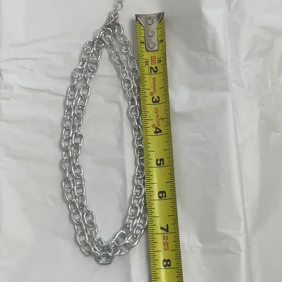Metal Chain Chunky Gold or Silver - Double Layer Link Chain - Picture 4 of 5